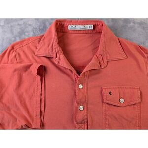 Criquet Mens Organic Cotton Short Sleeve Polo Shirt Coral Orange Size M